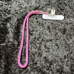 Rhinestone Phone Lanyard Keychain Bag Charm Pink
